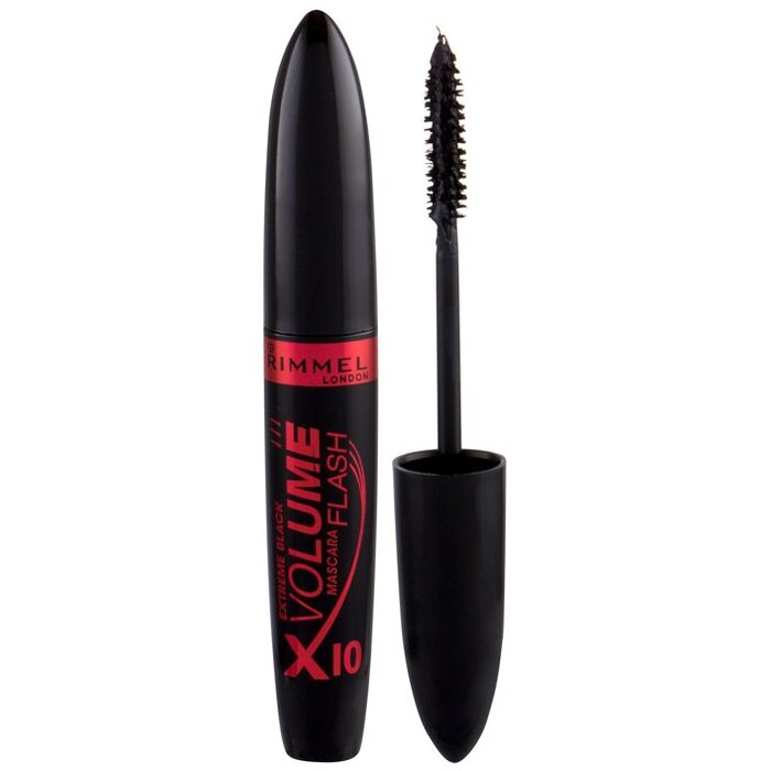 Rimmel Volume Flash X10 Extreme Black is an ultra black eyelash ink that provides 8 ml of volume.