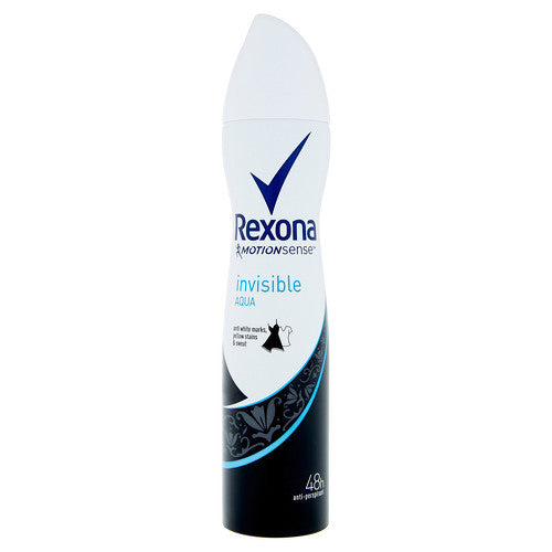 "Rexona Motionsense Invisible Aqua" antiperspirant sprayed antiperspirant