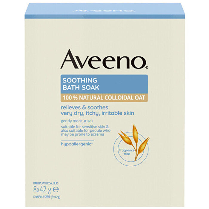 Aveeno Soothing Bath Soak 8 x 42 g - Raminanti avižinių dribsnių vonelė