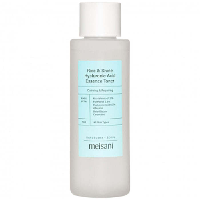 Meisani Rice & Shine hialurono rūgšties esencijos tonikas – šviesinantis odos tonikas su ryžiais