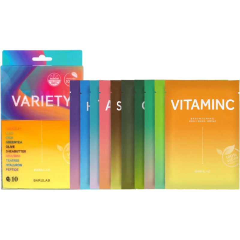 Barulab Variety Clean Vegan Mask Mix – dovanų rinkinys veido kaukių