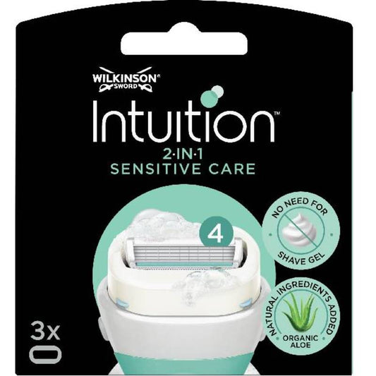 Wilkinson Sword Intuition Sensitive Care (3 vnt.) - Keičiamos galvutės jautriai odai