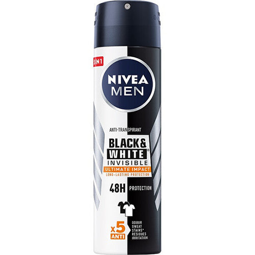 Nivea Men Invisible Black & White Ultimate Impact – antiperspirantasas, purškiamas
