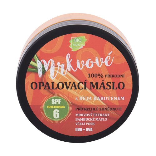 Vivaco Bio Carrot Suntan Butter SPF 6 – natūralus morkų sviestas nuo saulės