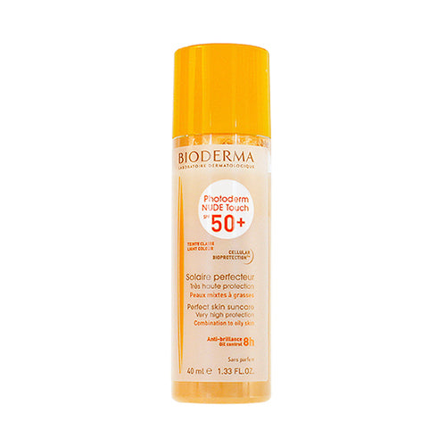 Bioderma Photoderm Nude Touch Fluid SPF 50+ – apsauginis tonizuojantis skystis mišriai ir riebiai odai