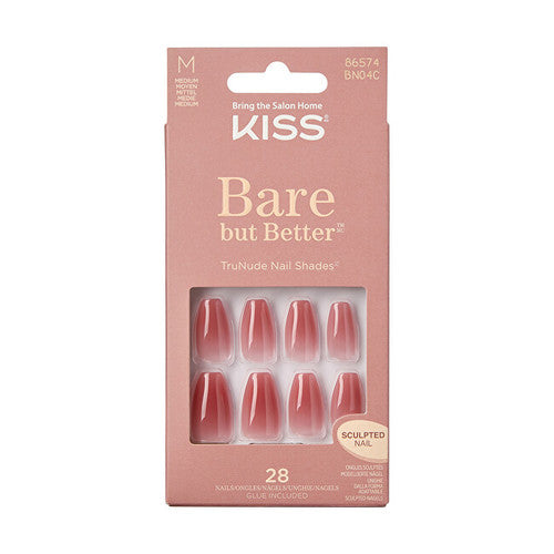 Kiss My Face Bare-But-Better Nails Nude Nude 28 vnt
