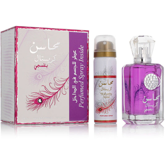 Lattafa Perfumes Mahasin Crystal Violet dovanų rinkinys EDP 100 ml ir dezodorantas 75 ml