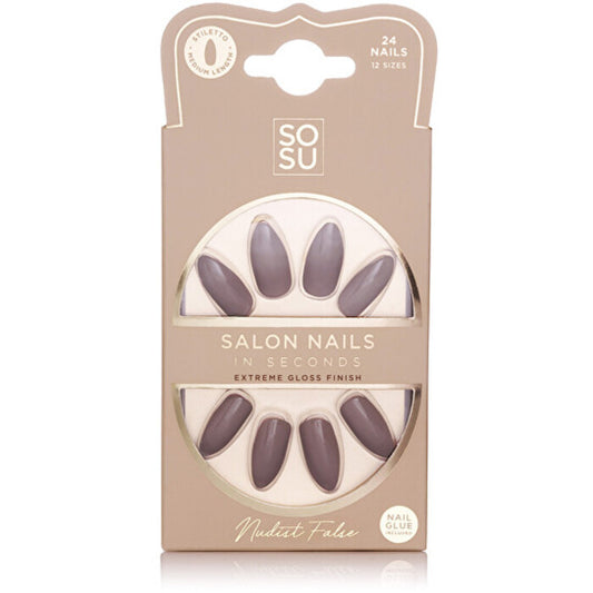 Sosu nudistų salono nagai - dirbtiniai nagai (24 vnt.)