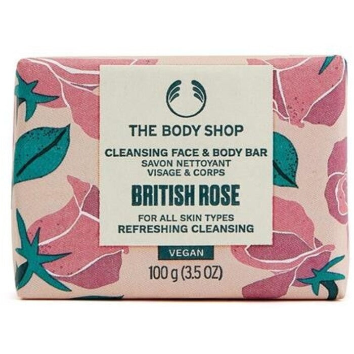 The Body Shop Britų rožių valomasis veido ir pudros muilas