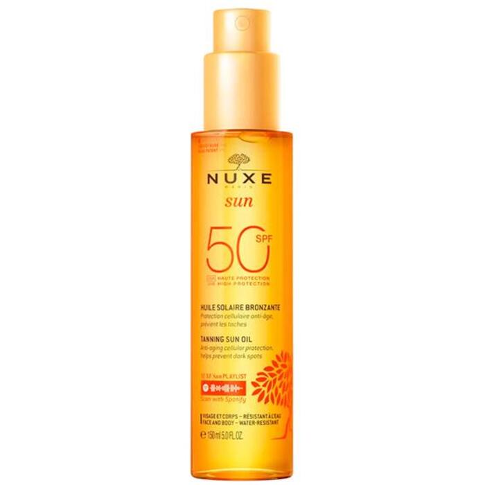 „Nuxe Nuxe Sun Tanning“ įdegio aliejus nuo saulės su didele apsauga nuo SPF 50