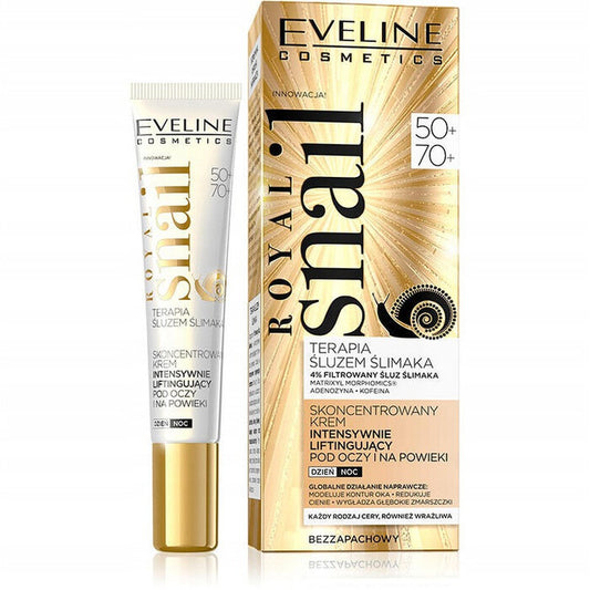 Eveline Cosmetics Royal Snail Concentrated Intensely Lifting Cream Eye Cream 50+/70+ – Lifting stangrinamasis kremas nuo raukšlių