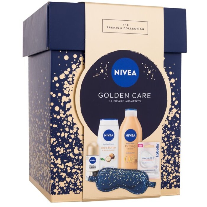 Nivea Golden Care Skincare Moments Dovanų rinkinys kūno losjonas Q10 Firming Bronze 400 ml ir dušo želė Shea Butter & Botanical Oil 250 ml ir antiperspirantasas Bl