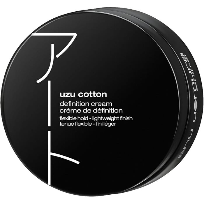 „Shu-Uemura Uzu Cotton Definition Cream“ – formavimo kremas banguotiems ir garbanotiems plaukams.
