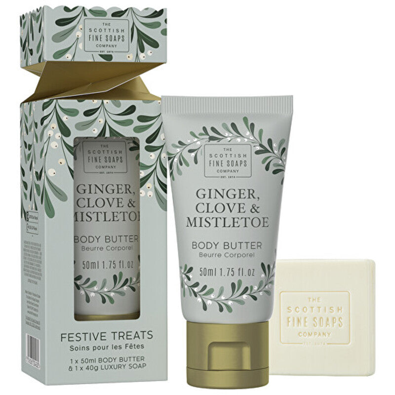 „Scottish Fine Muilass“ imbiero šventinių skanėstų rinkinys (imbiero, gvazdikėlių ir amalų) – mažas kūno priežiūros dovanų rinkinys