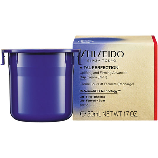 Shiseido „Vital Perfection Uplifting & Firming“ pažangaus dieninio kremo papildymas SPF 30 – stangrinamojo dieninio kremo papildymas