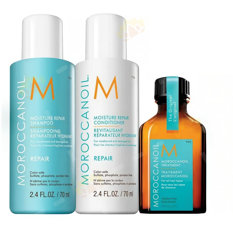 Moroccanoil Repair Moisture Travel Trio - dovanų plaukų kosmetikos rinkinys