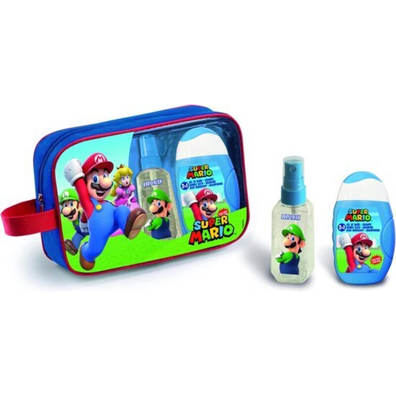 CHILD SQUARE Super Mario Gift Set: Body Spray 90 ml, Bath Foam, 2in1 Shampoo 110 ml and Cosmetic